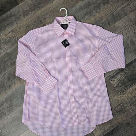 Savile Row Pink Plaid Men's Casual Shirt - Picture 1 of 5
